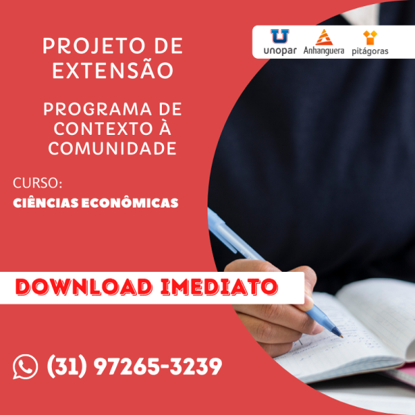 PROJETO DE EXTENSÃO - CIÊNCIAS ECONÔMICAS