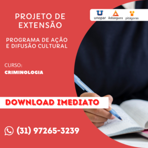 PROJETO DE EXTENSÃO - CRIMINOLOGIA